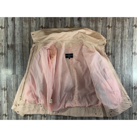 Gino di Giorgio Dolman Bat Wing Sleeve Leather Jacket sz M color Pink VTG  80's - Picture 11 of 14
